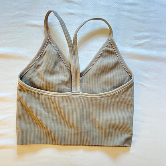 Set Active Ribbed V Top- Size XS, Sand Color - Picture 2 of 4